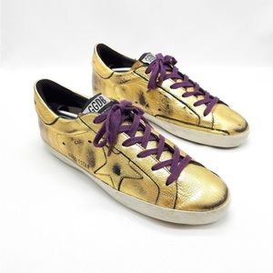 Golden Goose | Superstar Sneakers in Gold Metallic Leather